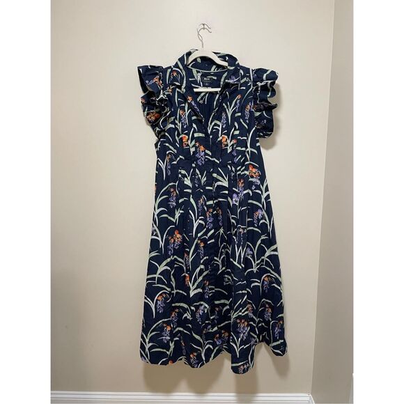 Anthropologie Ruffled Floral Shirt Dress Size 1X - Picture 5 of 10